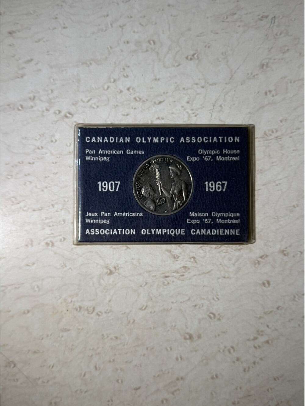 1967 Canadian Olympic Association Medal Expo 67 Winnipeg Original Holder Canada